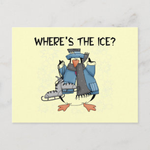 Penguin Ice Skating Tshirts en Gifts Briefkaart
