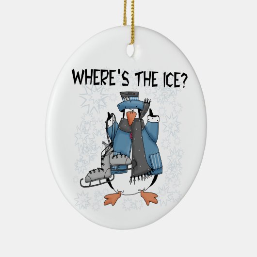 Penguin Ice Skating Tshirts en Gifts Keramisch Ornament (Rechts)