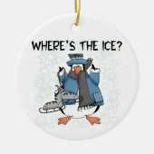 Penguin Ice Skating Tshirts en Gifts Keramisch Ornament (Voorkant)