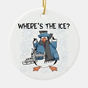 Penguin Ice Skating Tshirts en Gifts Keramisch Ornament