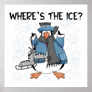 Penguin Ice Skating Tshirts en Gifts Poster