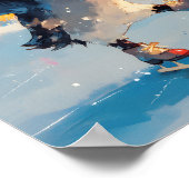 Penguin Ice Skating Winter Nursery Wall Art Poster (Hoek)