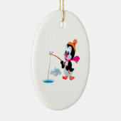 Penguin Ice Vissen 2 Keramisch Ornament (Rechts)