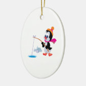 Penguin Ice Vissen 2 Keramisch Ornament (Links)