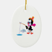 Penguin Ice Vissen 2 Keramisch Ornament (Voorkant)
