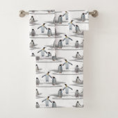 Penguin Iceberg Party Bathroom Towel Set Bad Handdoek (Insitu)