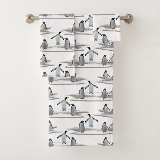 Penguin Iceberg Party Bathroom Towel Set Bad Handdoek (Insitu)