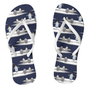 Penguin Iceberg Party Flip Flops (Marineblauw)