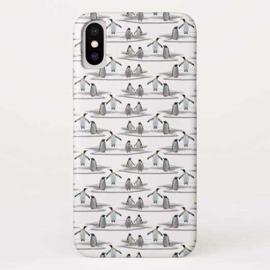 Penguin Iceberg Party iPhone X Hoesje (kleur kieze (Achterkant)