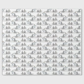 Penguin Iceberg Party Wrapping Paper (kleur kiezen Cadeaupapier (Vlak)