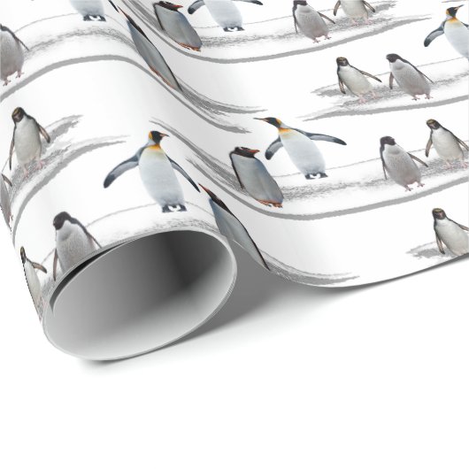 Penguin Iceberg Party Wrapping Paper (kleur kiezen Cadeaupapier (Rol Hoek)