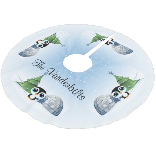 Penguin Igloo kerstboomrok Kerstboom Rok (Gekanteld)