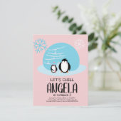 Penguin Igloo Snowflakes Winter Birthday Kaart (Staand voorkant)