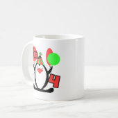 Penguin Ik ben 4 Verjaardag T shirten en Geschenke Koffiemok (Voorkant links)