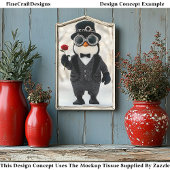 Penguin `In A Suit Toasting juicht AH5O Decoupage Tissuepapier