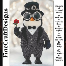 Penguin `In A Suit Toasting juicht AH5O Decoupage Tissuepapier