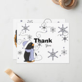 Penguin in Awe Dank je wel Notitiekaartje (Voorkant / Achterkant in situ)