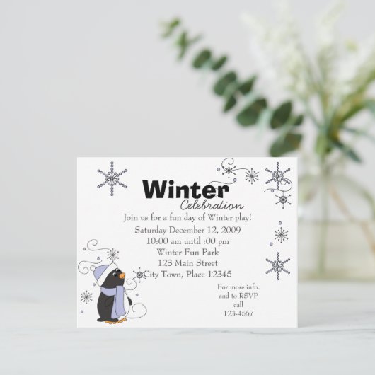 Penguin in Awe Kaart (Staand voorkant)