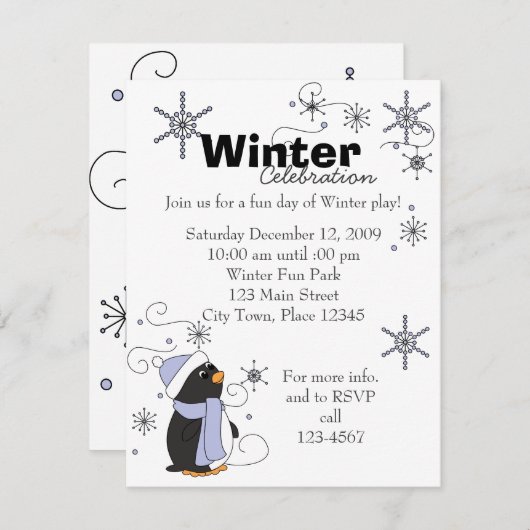 Penguin in Awe Kaart (Voorkant / Achterkant)