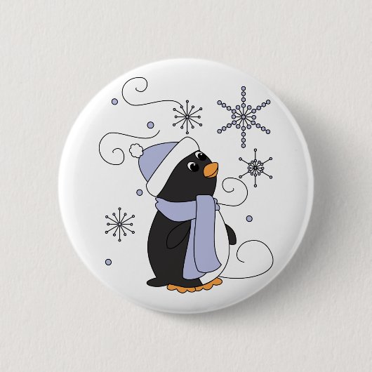 Penguin in Awe Ronde Button 5,7 Cm (Voorkant)