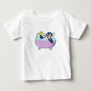 Penguin in Bathtub met Duck