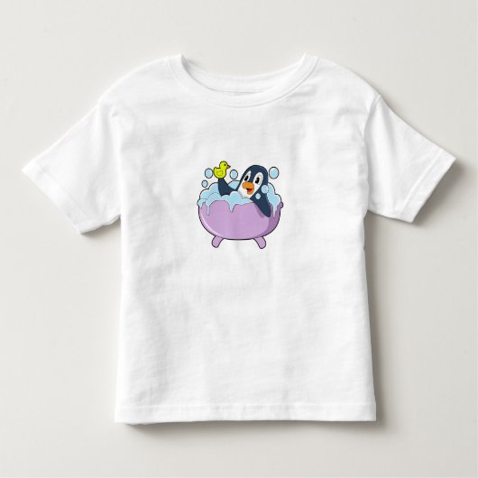 Penguin in Bathtub met Duck Kinder Shirts (Voorkant)
