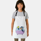 Penguin in Bathtub met Duck Schort (Insitu)