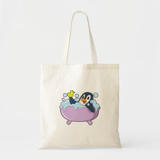 Penguin in Bathtub met Duck Tote Bag (Voorkant)