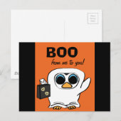 Penguin in Ghost Costume Trick or treat Briefkaart (Voorkant / Achterkant)