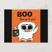 Penguin in Ghost Costume Trick or treat Briefkaart (Voorkant)
