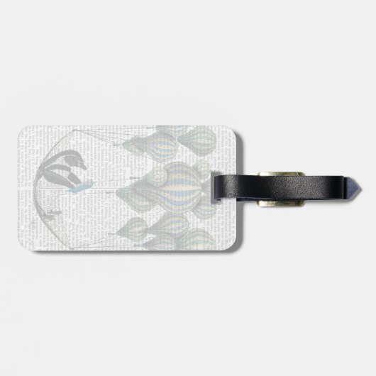 Penguin in Hammock Balloon Bagagelabel (Achterkant horizontaal)