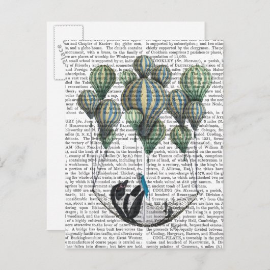 Penguin in Hammock Balloon Briefkaart (Voorkant / Achterkant)