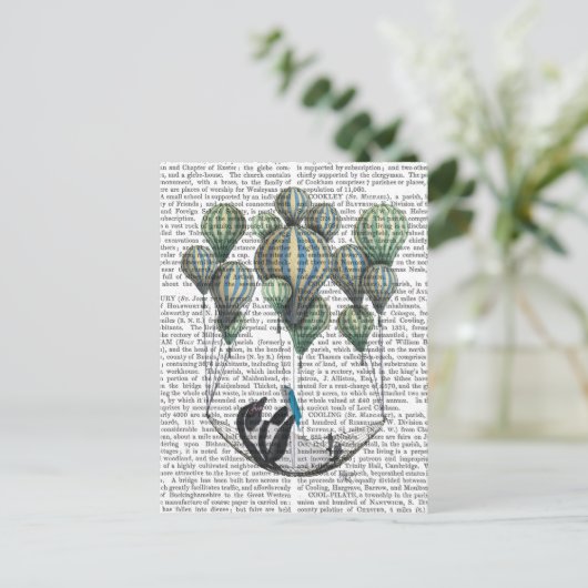 Penguin in Hammock Balloon Briefkaart (Staand voorkant)