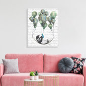 Penguin in Hammock Balloon Canvas Afdruk (Insitu (Woonkamer))