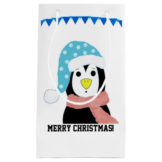 Penguin in Holiday Pet en Scarf Klein Cadeauzakje (Voorkant)
