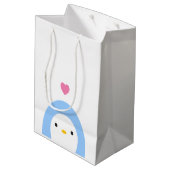 Penguin in Love Gift Bag Medium Cadeauzakje (Achterkant Gekanteld)