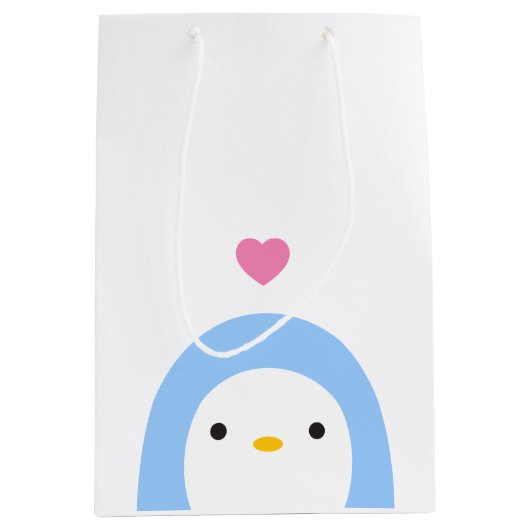 Penguin in Love Gift Bag Medium Cadeauzakje (Voorkant)