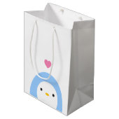 Penguin in Love Gift Bag Medium Cadeauzakje (Voorkant Gekanteld)