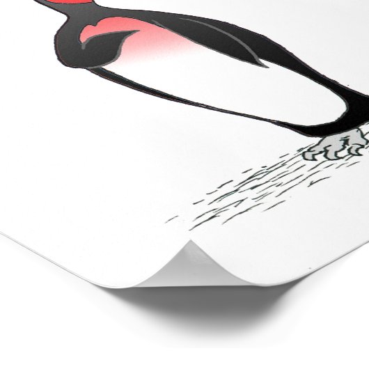 Penguin in Love with Bowling Pin Print (Hoek)