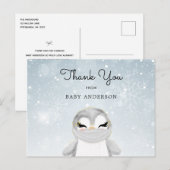 Penguin in Mask Baby shower Bedankt Briefkaart (Voorkant / Achterkant)