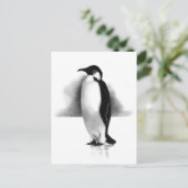 PENGUIN IN PENCIL: REALISME ART BRIEFKAART (Staand voorkant)