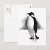 PENGUIN IN PENCIL: REALISME ART BRIEFKAART (Voorkant / Achterkant)