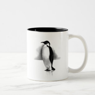 PENGUIN IN PENCIL: REALISME ART TWEEKLEURIGE KOFFIEMOK
