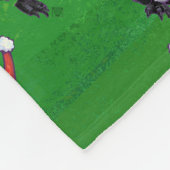 Penguin in Santa Hat Pattern on Green Fleece Deken (Hoek)