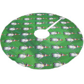 Penguin in Santa Hat Pattern on Green Kerstboom Rok (Gekanteld)