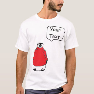 Penguin in sweater met aanpasbare tekstbel t-shirt