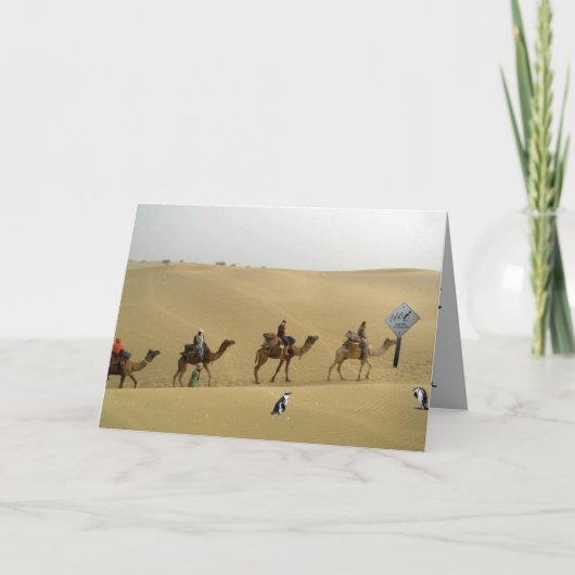 Penguin in the Desert Card Kaart (Voorkant)