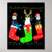 Penguin In Xmas Socks Funny Holiday Ugly Sweater C Poster (Voorkant)