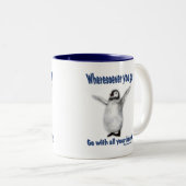 Penguin Inspirerend Confucius Quote Tweekleurige Koffiemok (Voorkant rechts)