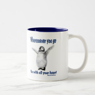 Penguin Inspirerend Confucius Quote Tweekleurige Koffiemok